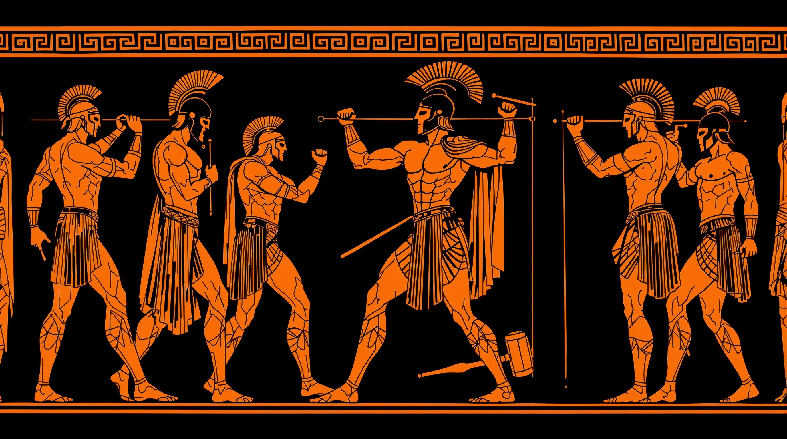 Ancient Greek Pottery - Spartan Training